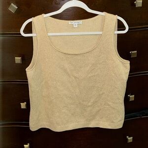St. John Metallic Shimmer Gold Tank Sz M
